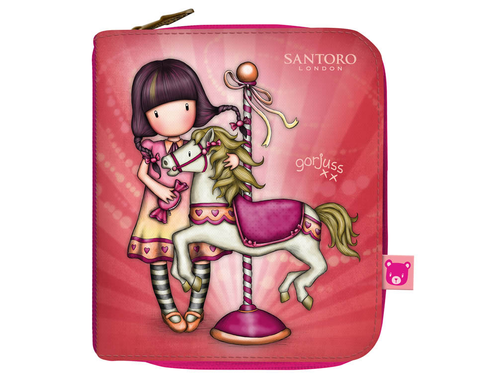 BOLSO ESCOLAR SAFTA PORTATODO GORJUSS FAIRGROUND BILLETERA GRANDE 100X30X120 MM