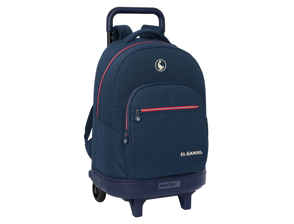 MOCHILA SAFTA GRANDE CON RUEDAS COMPACT EXTRAIBLE EL GANSO CLASSIC 220X330X450 MM