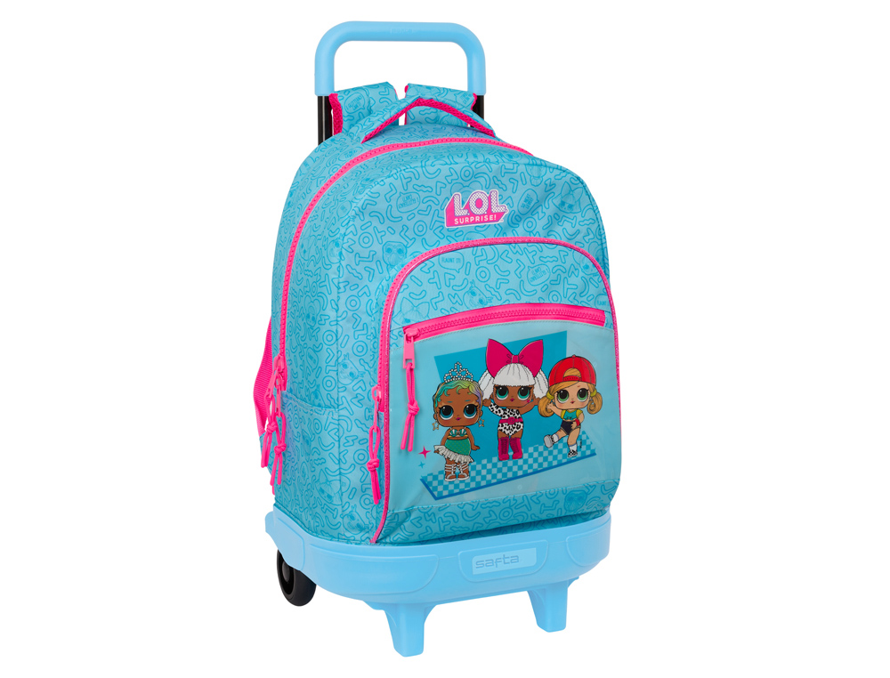 MOCHILA SAFTA GRANDE CON RUEDAS COMPACT EXTRAIBLE L.O.L. SURPRISE DIVAS 220X330X450 MM