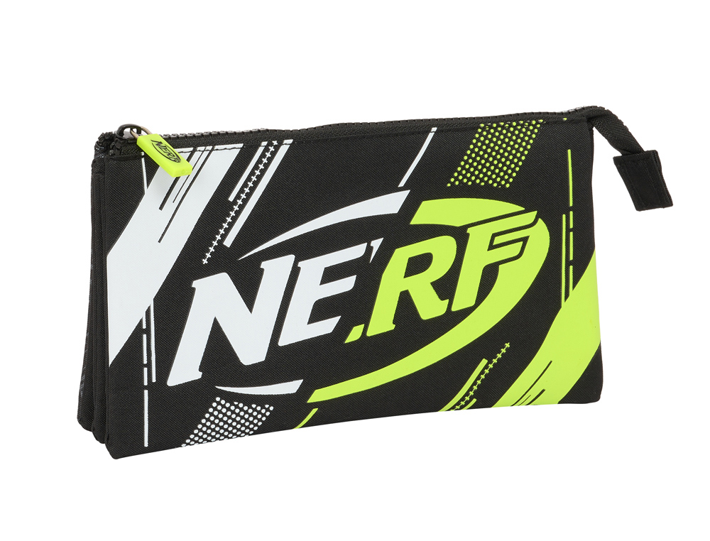 BOLSO ESCOLAR PORTATODO SAFTA TRIPLE NERF GET READY 30X220X120 MM
