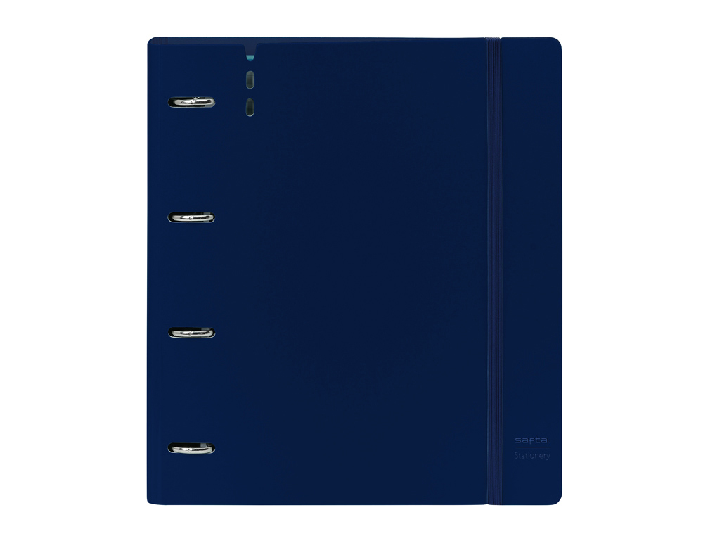 CARPETA CON RECAMBIO SAFTA DIN A4 CUADRO 5 MM POLIPROPILENO FOAM 4 ANILLAS 35MM AZUL OSCURO