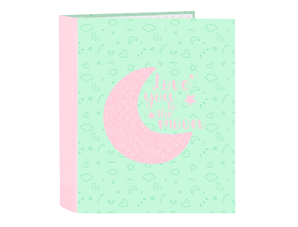 CARPETA SAFTA 4 ANILLAS LOMO ANCHO CARTON FOLIO BLACKFIT8 MOON