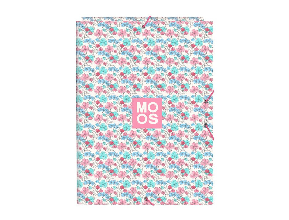 CARPETA CARTON FOLIO GOMAS SOLAPAS SAFTA MOOS FLORESISTENTE