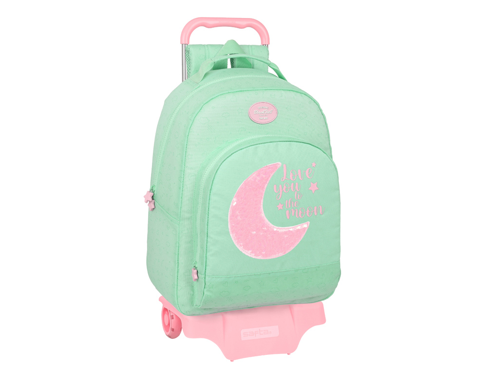 MOCHILA SAFTA MOD. 305 CON CARRO 905 RECICLADO BLACKFIT8 MOON 420X320X150 MM