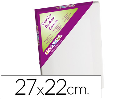 BASTIDOR LIDERPAPEL3F LIENZO GRAPADO TRASERO ALGODON 100% MARCO PAWLONIA 1,8X3,8 CM BORDES MADERA 27X22 CM