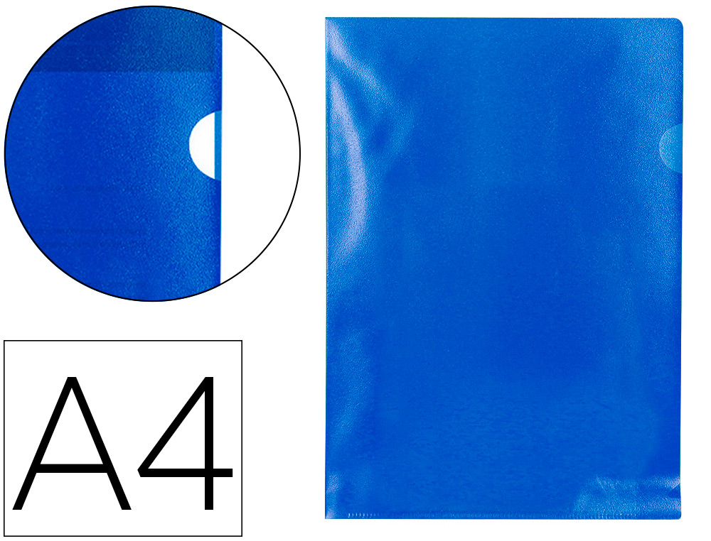 CARPETA DOSSIER UERO PLASTICO Q-CONNECT DIN A4 120 MICRAS AZUL CAJA DE 100 UNIDADES
