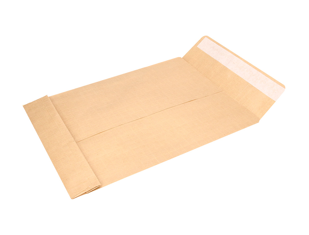 SOBRE LIDERPAPEL BOLSA FUELLE KRAFT 280X365X30MM SOLAPA TIRADE SILICONA PAPEL 120 GR CAJA DE 50 UNIDADES