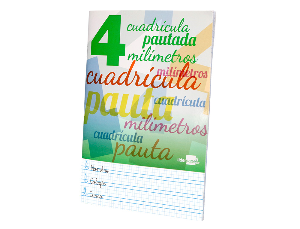 LIBRETA LIDERPAPEL PAUTAGUIA TAPA CARTONCILLO 32 HOJAS DIN A4 70 GR CUADRICULADO PAUTADO 4 MM