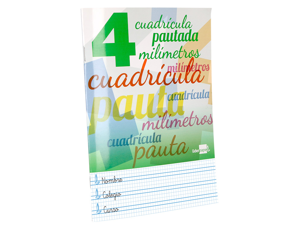 LIBRETA LIDERPAPEL PAUTAGUIA TAPA CARTONCILLO 32 HOJAS DIN A4 70 GR CUADRICULADO PAUTADO 4 MM