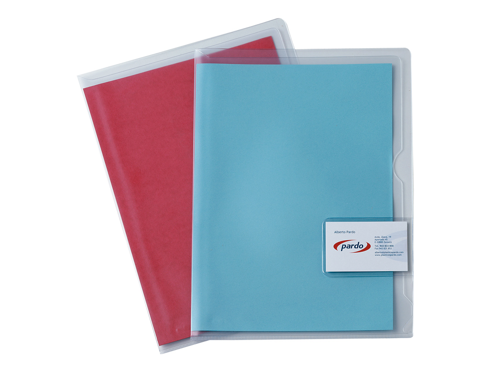 CARPETA DOSSIER UÑERO PLASTICO PARDO FOLIO TRANSPARENTE