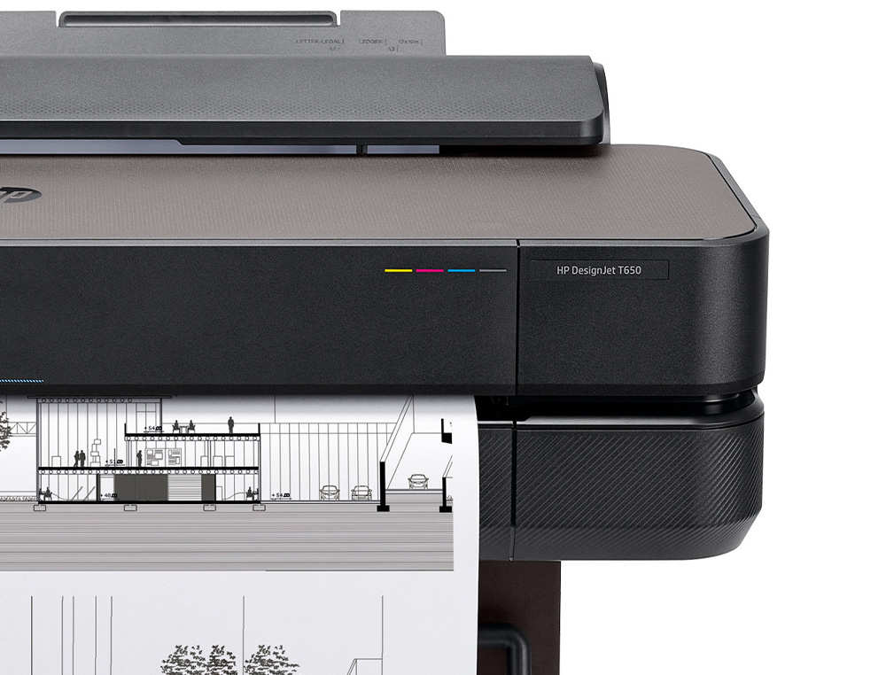 IMPRESORA HP DESIGNJET T650 24 PULGADAS BASE INTEGRADA 2400X1200 PPP TINTA COLOR 26 PPM 1GB DIN A1