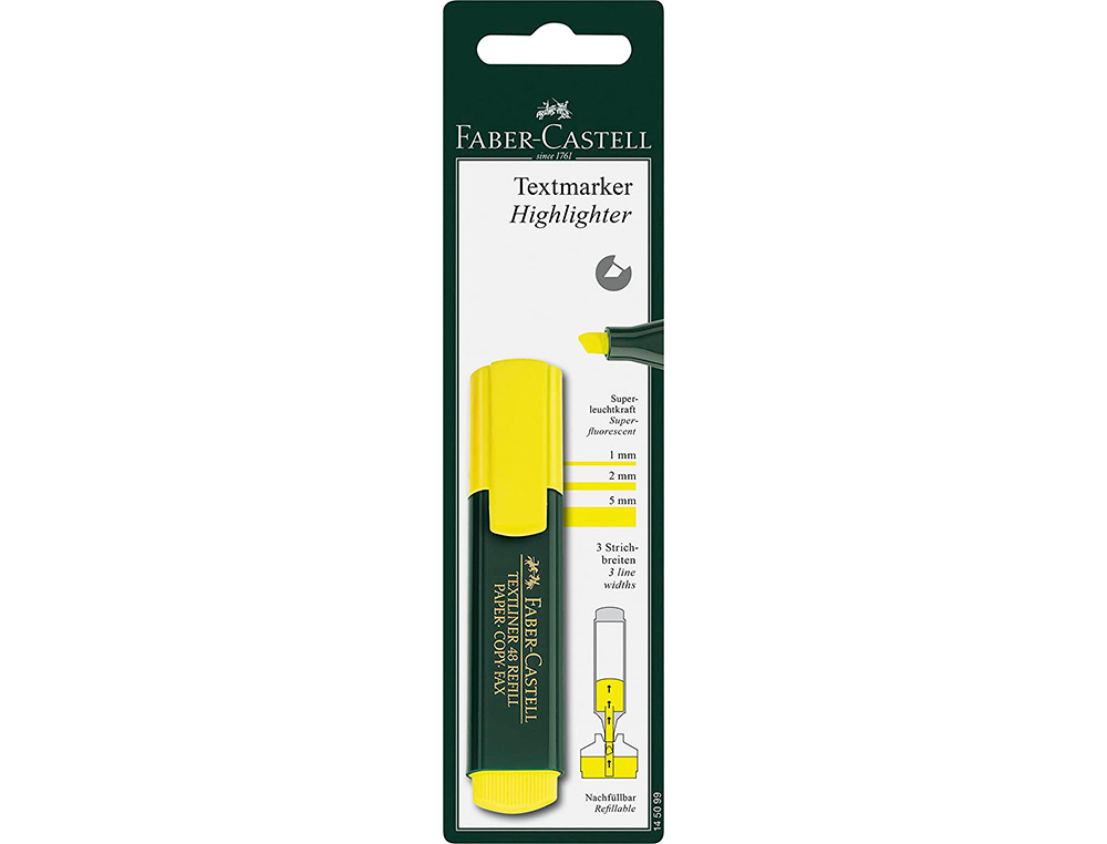 ROTULADOR FABER CASTELL FLUORESCENTE TEXTLINER 48 AMARILLO BLISTER DE 1 UNIDAD