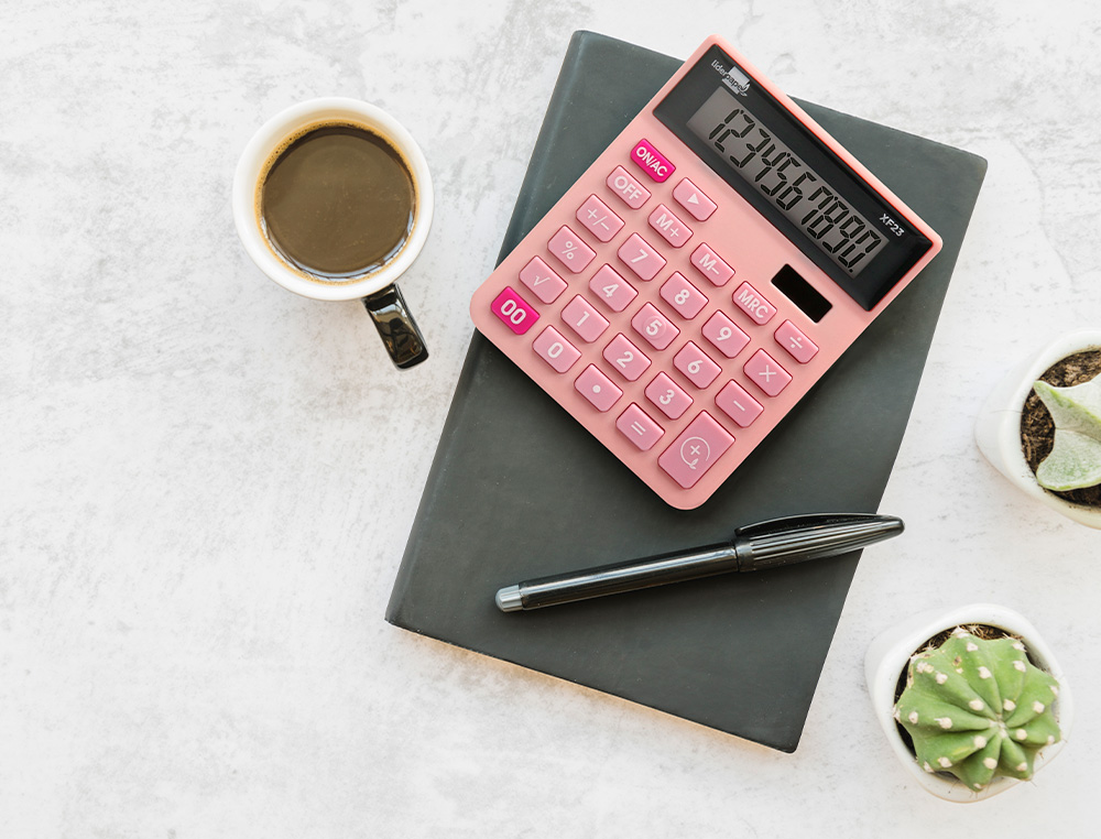 CALCULADORA LIDERPAPEL SOBREMESA XF23 10 DIGITOS SOLAR Y PILAS COLOR ROSA 127X105X24 MM