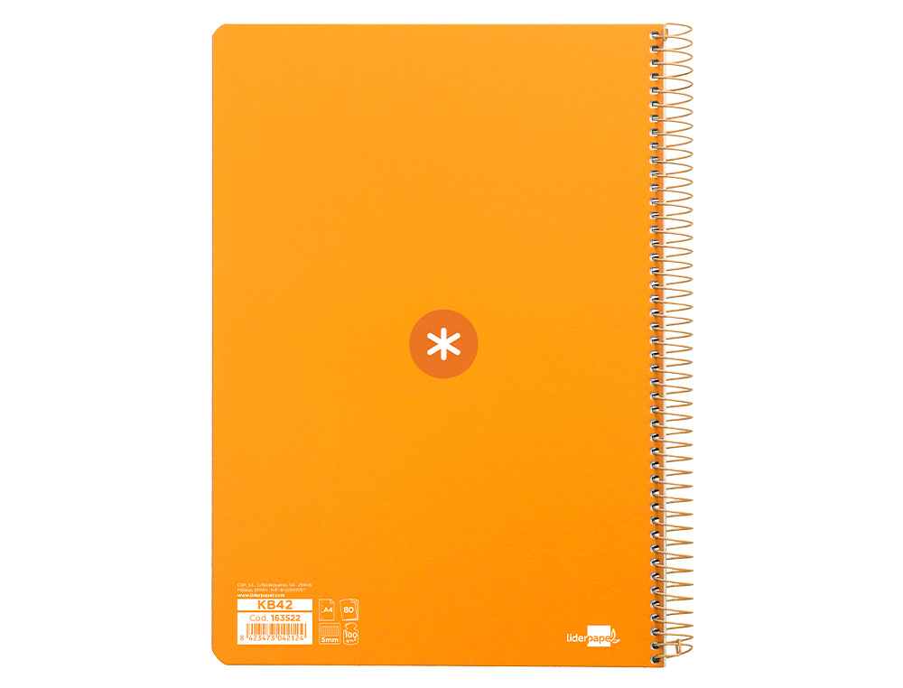 CUADERNO ESPIRAL ANTARTIK A4 MICRO TAPA DURA 80H 100GR CUADRO 5MM SIN BANDA4 TALADROS COLOR MOSTAZA