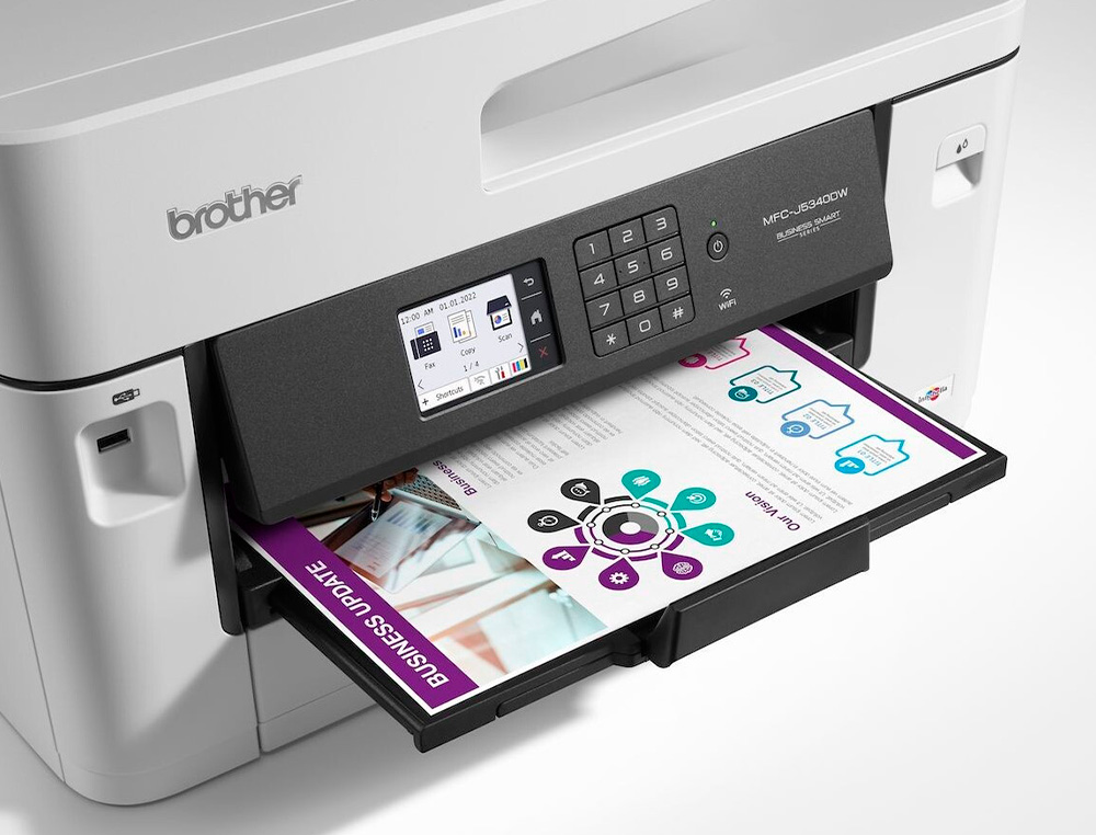 EQUIPO MULTIFUNCION BROTHER MFCJ5340DWE PROFESIONAL A4 / A3 COLOR TINTA 28PPM DUPLEX TACTIL WIFI BANDEJA 250 HOJAS