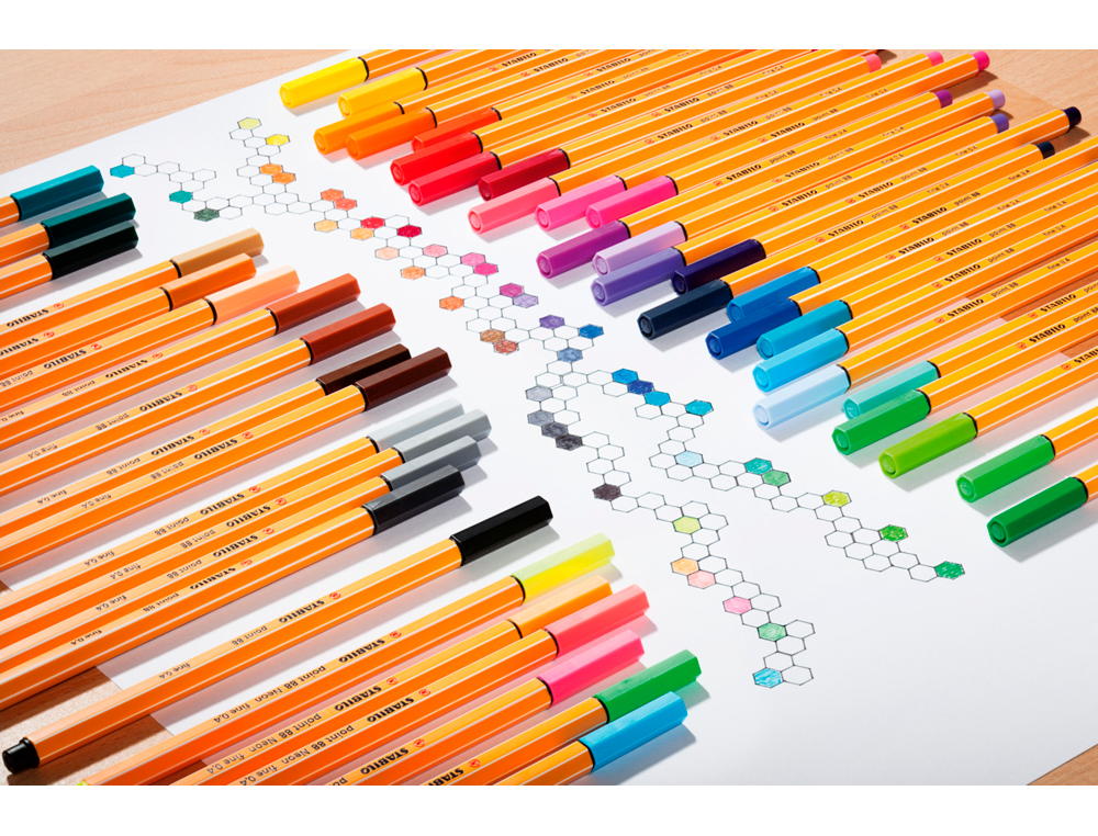 ROTULADOR STABILO PUNTA DE FIBRA POINT 88 ESTUCHE DE 15 UNIDADES COLORES SURTIDOS + 5 COLORES NEON