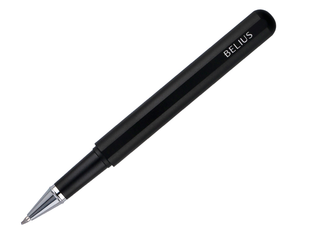 ROLLER Y FUNDA DE SIMILPIEL BELIUS SPACE B COLOR MINIMALISTA NEGRO TINTA AZUL CAJA DE DISEÑO