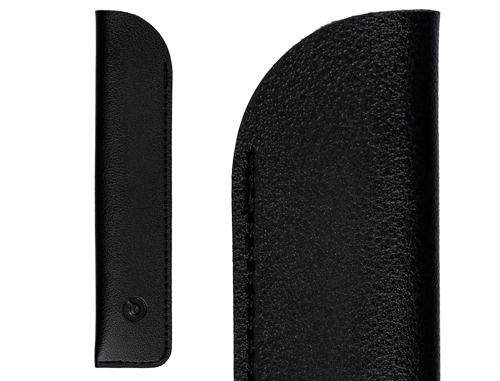 ROLLER Y FUNDA DE SIMILPIEL BELIUS SPACE B COLOR MINIMALISTA NEGRO TINTA AZUL CAJA DE DISEÑO