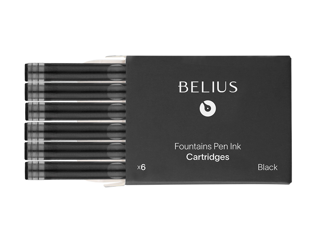 TINTA ESTILOGRAFICA BELIUS NEGRO CAJA 6 CARTUCHOS