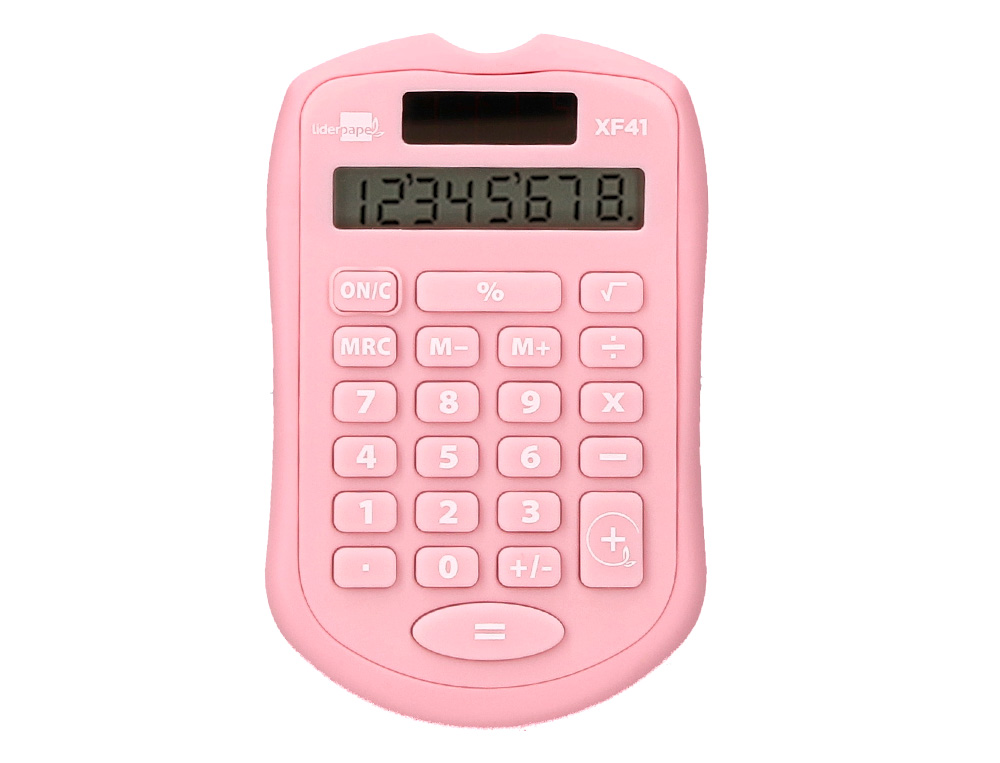 CALCULADORA LIDERPAPEL BOLSILLO XF44 8 DIGITOS SOLAR Y PILAS 94X59,5X10,5MM COLORESNEGRO VERDE ROSA EXP DE 16