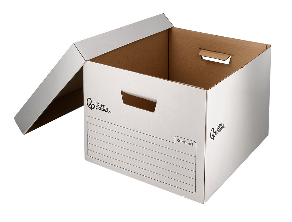 CAJON CONTENEDOR LIDERPAPEL CARTON AUTOMATICO PARA 4 CAJASARCHIVO DEFINITIVO FOLIO / 5 ARCHIVADORES A-Z 430X383X265MM
