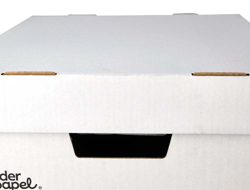 CAJON CONTENEDOR LIDERPAPEL CARTON AUTOMATICO PARA 4 CAJASARCHIVO DEFINITIVO FOLIO / 5 ARCHIVADORES A-Z 430X383X265MM