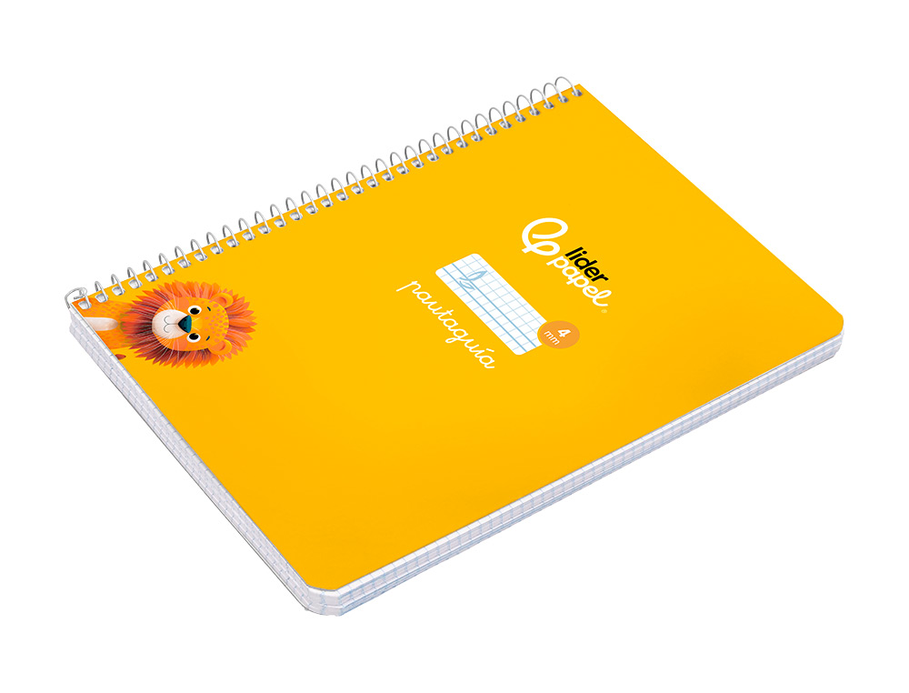 CUADERNO ESPIRAL LIDERPAPEL A5 PAUTAGUIA TAPA DURA 80H 90 GR CUADRO PAUTADO 4MM COLOR AMARILLO