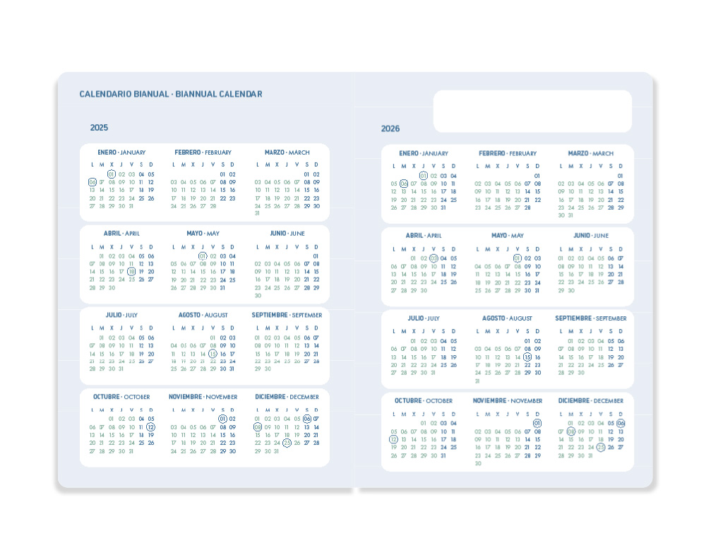 AGENDA ESCOLAR LIDERPAPEL 25-26 ESPIRAL PERSONALIZABLE DIA PAGINA A5 BILINGÜE PAPEL FSC 70 GR