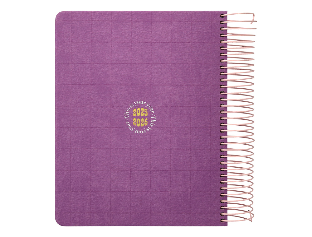 AGENDA ESCOLAR LIDERPAPEL 25-26 ESPIRAL KYMOLOS DIA PAGINA A5 BILINGÜE PAPEL FSC 80 GR