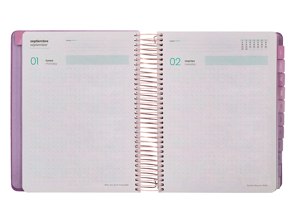 AGENDA ESCOLAR LIDERPAPEL 25-26 ESPIRAL KYMOLOS DIA PAGINA A5 BILINGÜE PAPEL FSC 80 GR