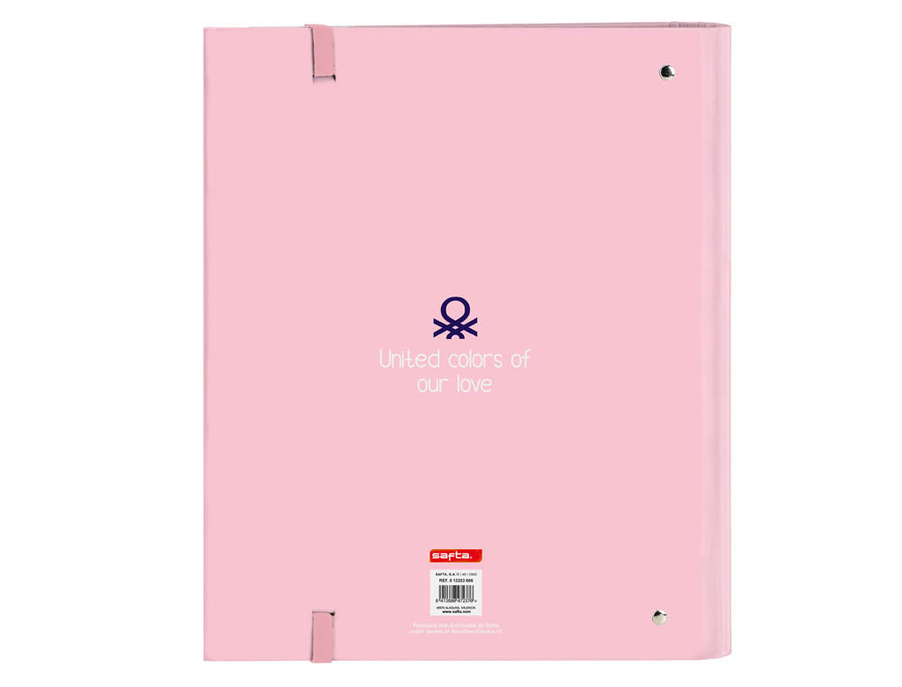 CARPETA 4 ANILLAS SAFTA A4 CON RECAMBIO 100 HOJAS BENETTON VICHY 270X35X320 MM