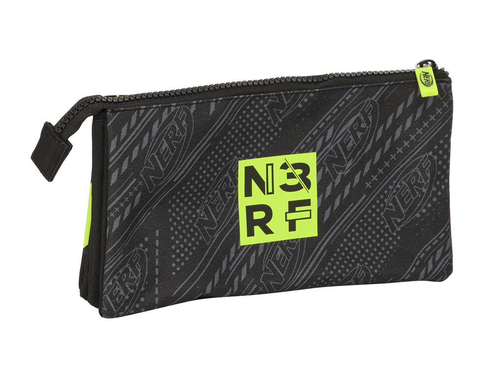 BOLSO ESCOLAR PORTATODO SAFTA TRIPLE NERF GET READY 30X220X120 MM