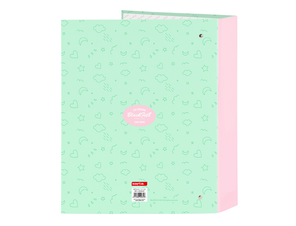 CARPETA SAFTA 4 ANILLAS LOMO ANCHO CARTON FOLIO BLACKFIT8 MOON
