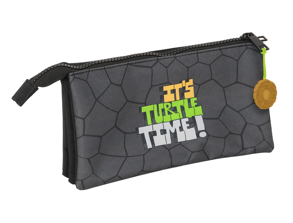 BOLSO ESCOLAR PORTATODO SAFTA TRIPLE TORTUGAS NINJA 120X220X30 MM