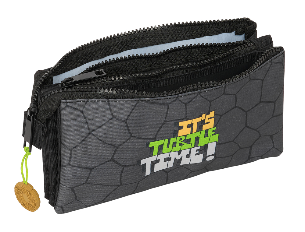 BOLSO ESCOLAR PORTATODO SAFTA TRIPLE TORTUGAS NINJA 120X220X30 MM