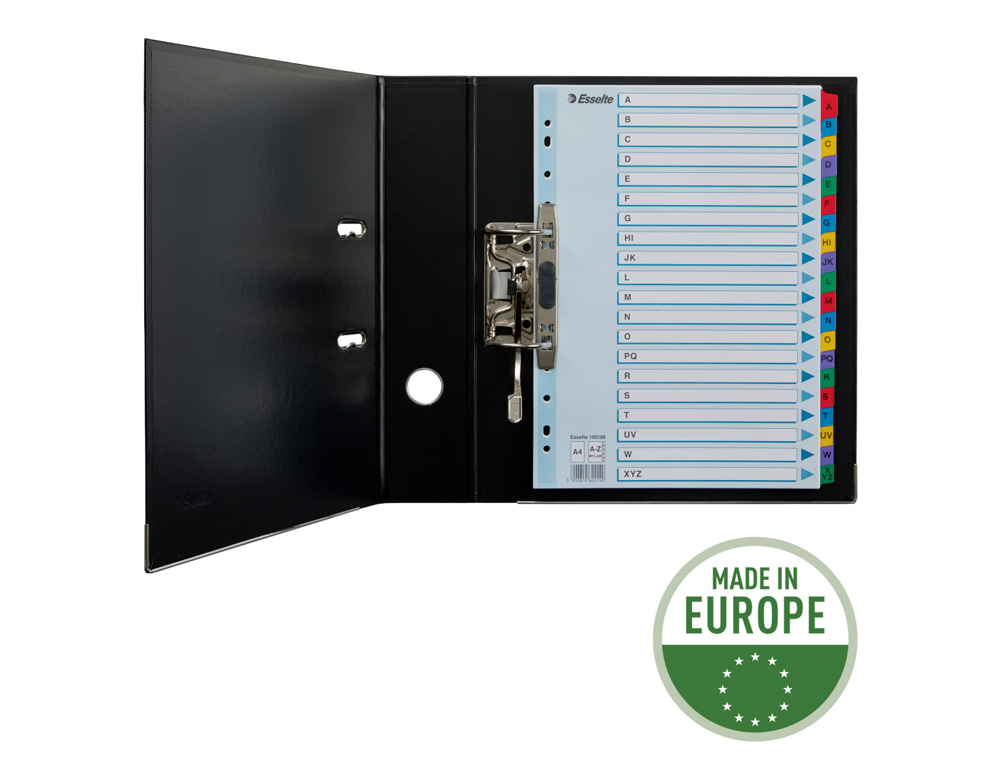 SEPARADOR ALFABETICO ESSELTE CARTULINA MYLAR A-Z DIN A4 MULTITALADRO