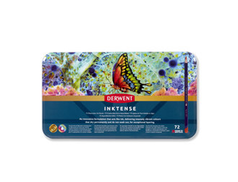LAPICES DE COLORES DERWENT INKTENSE CAJA METALICA 72 UNIDADES COLORES SURTIDOS