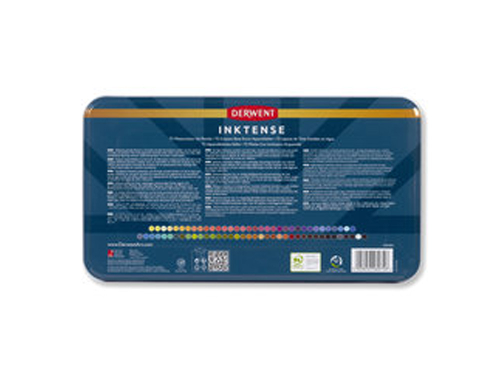 LAPICES DE COLORES DERWENT INKTENSE CAJA METALICA 72 UNIDADES COLORES SURTIDOS