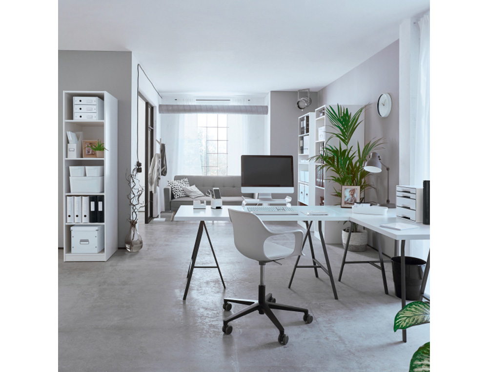 FICHERO CAJONES DE SOBREMESA LEITZ WOW DESK CUBE 2 CAJONES GRANDES Y 2 PEQUEÑOS COLOR BLANCO/GRIS