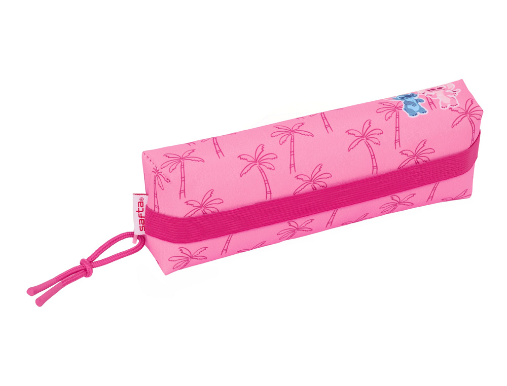 BOLSO ESCOLAR PORTATODO SAFTA RECTANGULAR CON GOMA ELASTICA 22CM STITCH CHILL 40X220X70 MM
