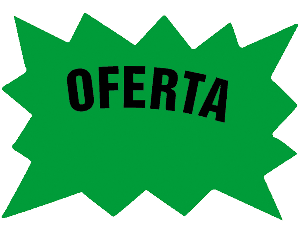 CARTEL CARTULINA ETIQUETAS MARCAPRECIOS VERDE FLUORESCENTE 110X80 MM BOLSA DE 50 ETIQUETAS