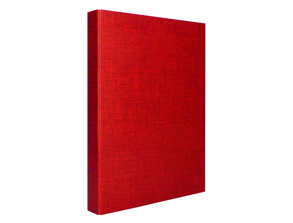 CARPETA DE 4 ANILLAS 40MM MIXTAS LIDERPAPEL FOLIO CARTON FORRADO PAPER COAT COLOR ROJO