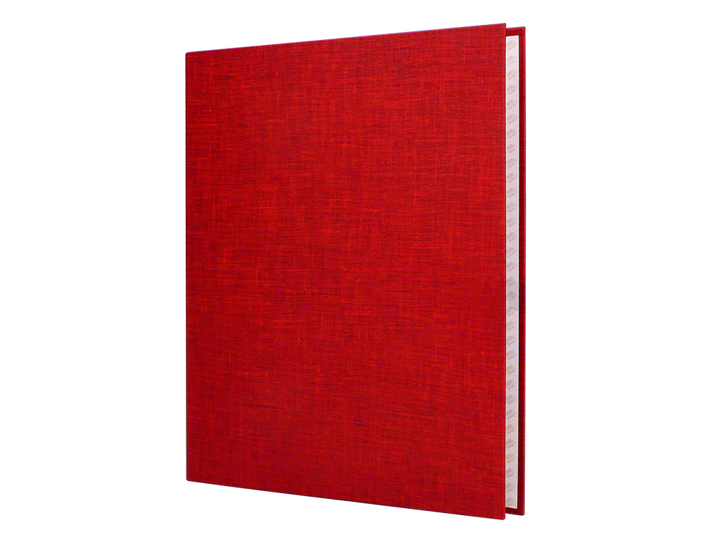 CARPETA DE 4 ANILLAS 40MM MIXTAS LIDERPAPEL FOLIO CARTON FORRADO PAPER COAT COLOR ROJO