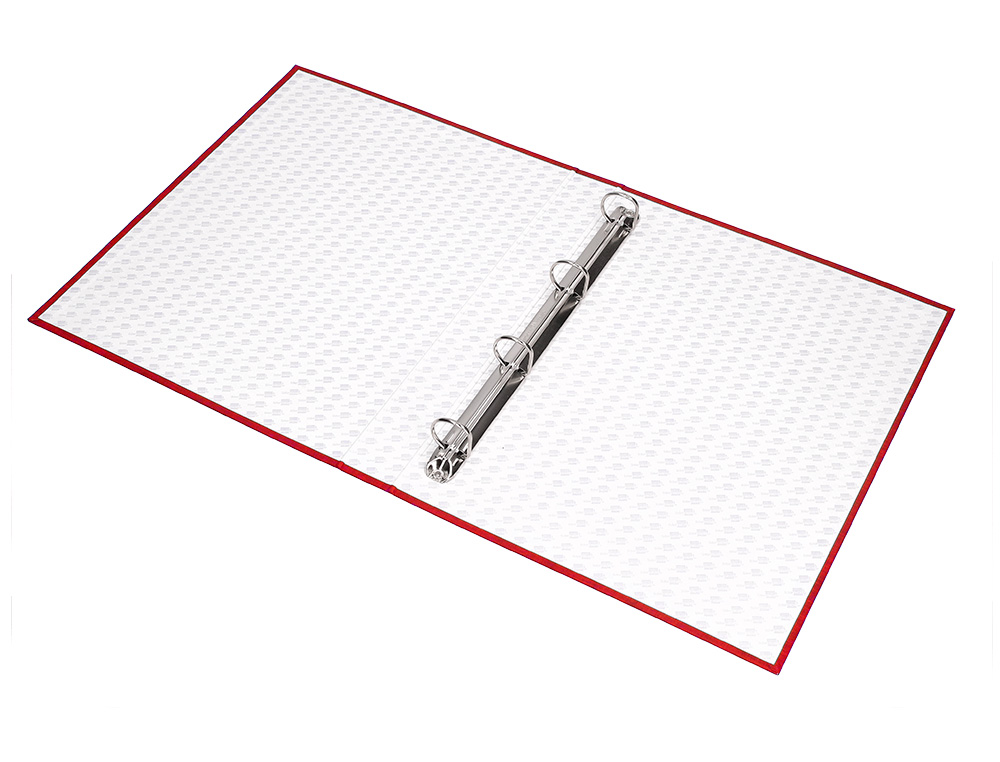 CARPETA DE 4 ANILLAS 40MM MIXTAS LIDERPAPEL FOLIO CARTON FORRADO PAPER COAT COLOR ROJO
