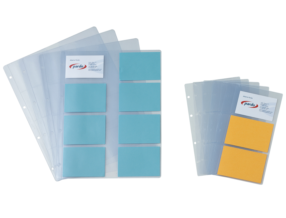 RECAMBIO FUNDAS PARDO PARA TARJETERO 175 BOLSA DE 10 HOJAS CAPACIDAD 16 TARJETAS POR HOJA