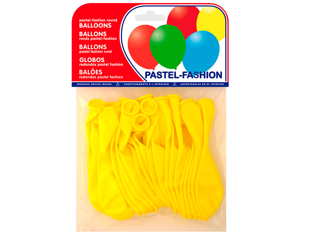 GLOBO 100% LATEX BIODEGRADABLE PASTEL AMARILLO BOLSA DE 20 UNIDADES