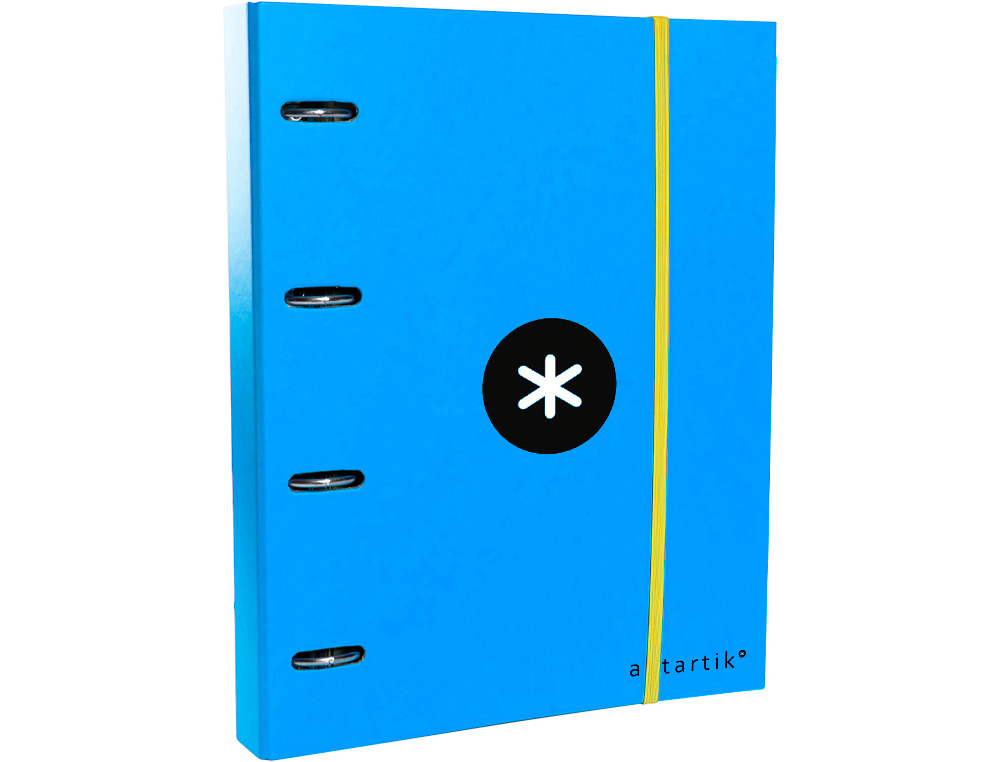 CARPETA CON RECAMBIO ANTARTIK A4 CUADRO 5MM FORRADA 4 ANILLAS 40MM REDONDAS CON SOLAPA COLOR AZUL