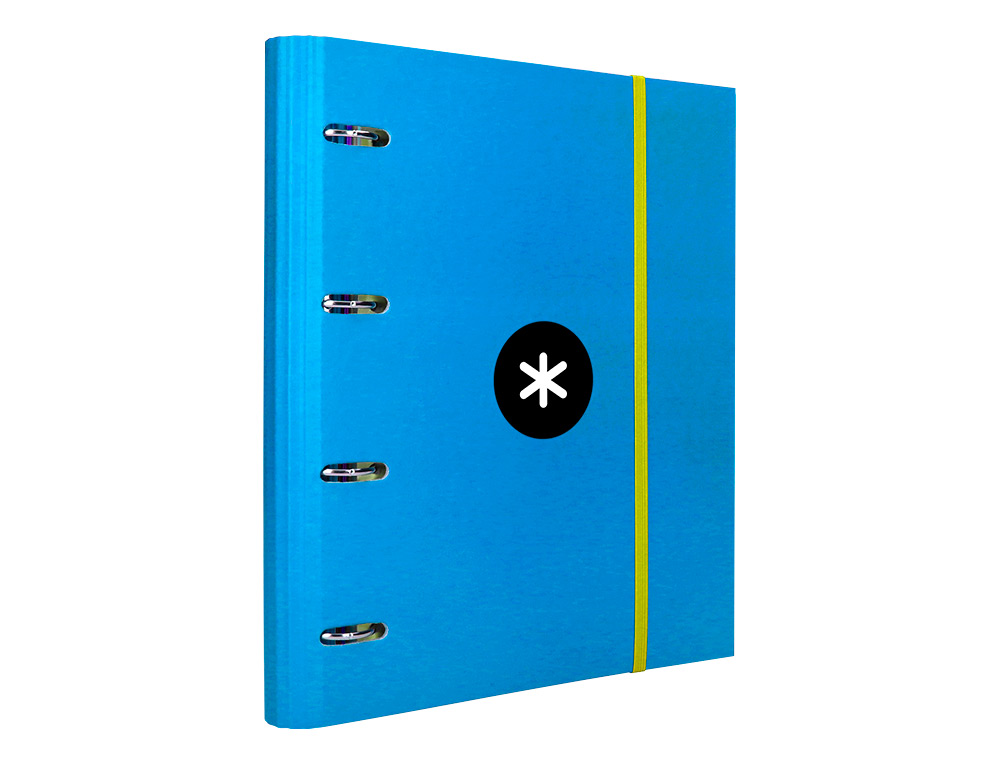 CARPETA CON RECAMBIO ANTARTIK A4 CUADRO 5MM FORRADA 4 ANILLAS 40MM REDONDAS CON SOLAPA COLOR AZUL