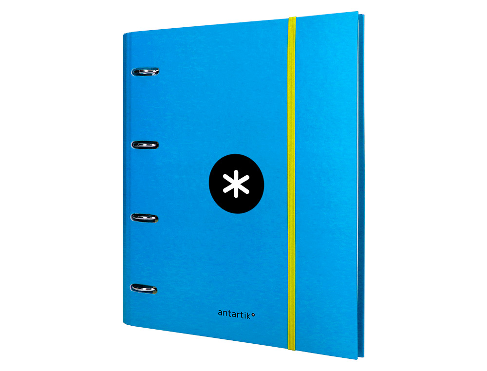 CARPETA CON RECAMBIO ANTARTIK A4 CUADRO 5MM FORRADA 4 ANILLAS 40MM REDONDAS CON SOLAPA COLOR AZUL
