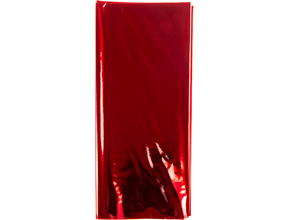 PAPEL CELOFAN LIDERPAPEL 50X70 CM 22G/M2 BOLSA DE 5 HOJAS ROJO